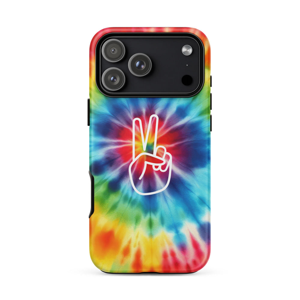 Tie Dye Peace Sign iPhone 17 Pro Max Tough Case - Matte Finish - https://ascensionemporium.net